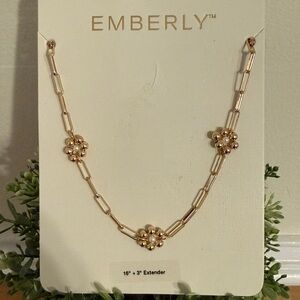 Gold Floral Paper-Clip 📎 Chain Necklace